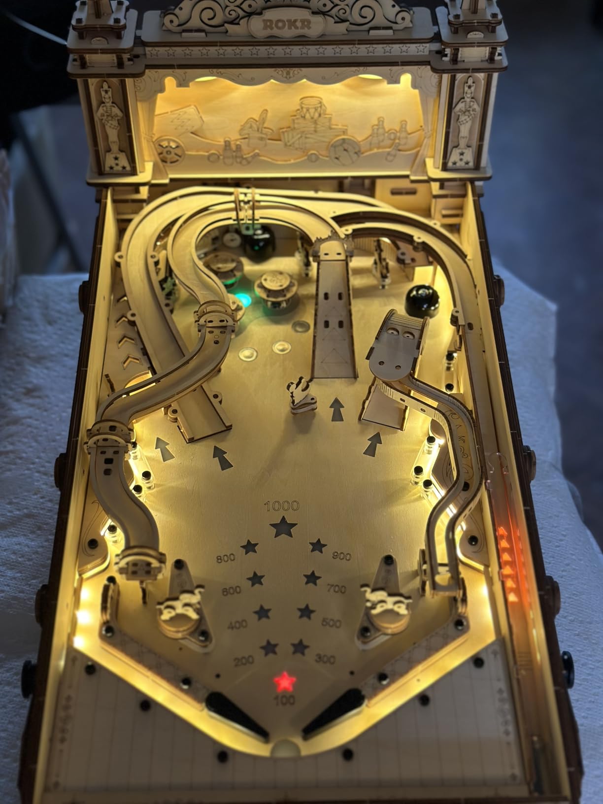 ROKR Miniature Pinball Machine-3D Wooden Puzzles for Adults-DIY Wood Model Kits for Adults-Toy Gifts for Ages 14 and Up customer photo 2