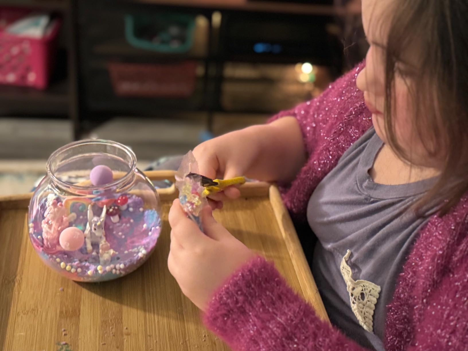 7july Unicorn Terrarium Crafts Kit for Kids-LED Night Light Up & Remote Unicorn Birthday Gifts Toys for Girls Ages5 6 7 8 9 10 Year Old-Christmas Gifts for Girls customer photo 2