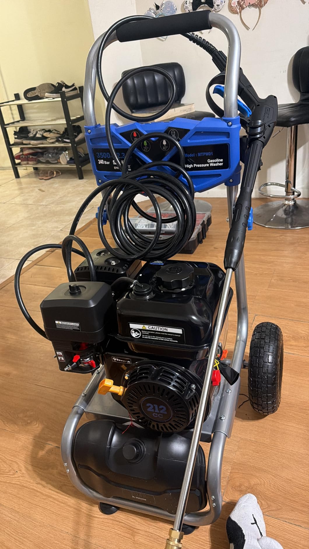 3500PSI Gas Pressure Washer, 2.3GPM Gas Powered High Pressure Washer with 212CC Engine, 4 Adjustable Nozzles, 25 ft High Pressure Hose customer photo 2