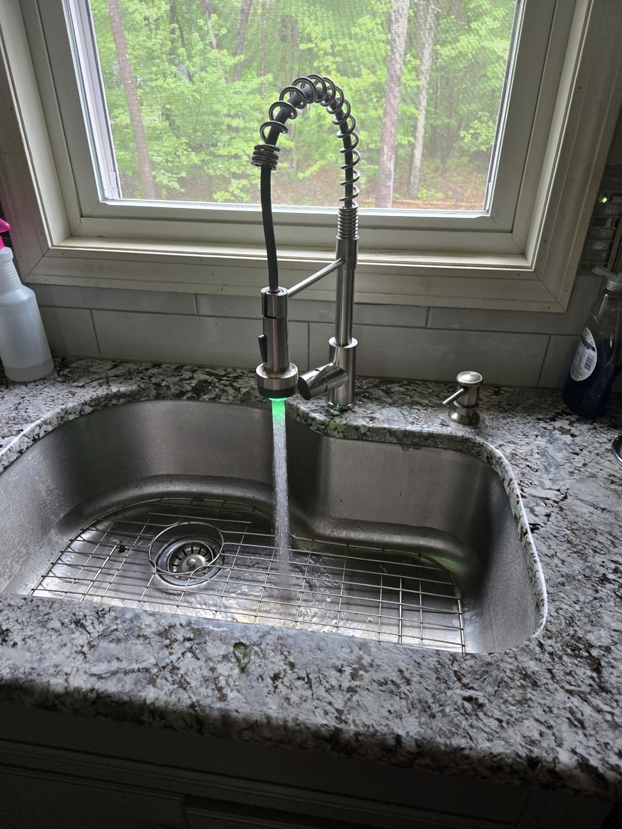 Touchless Kitchen Faucet with Pull Down Sprayer LED Light Single Handle Kitchen Sink Faucet Motion Sensor Smart Hands-Free, Stainless Steel Brushed Nickel 1080SN customer photo 1