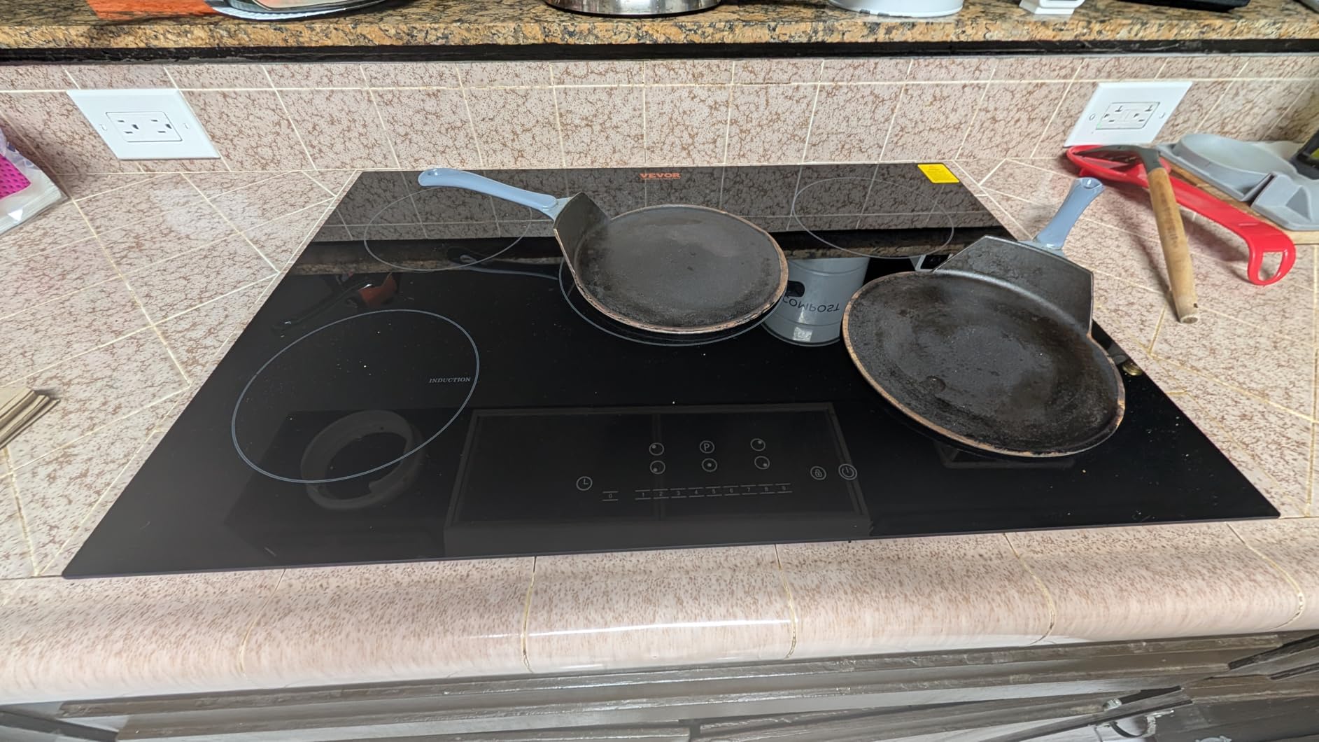 VEVOR Electric Cooktop, 5 Burners, 36'' Induction Stove Top, Built-in Magnetic Cooktop 9200W, 9 Heating Level Multifunctional Burner, LED Touch Screen w/Child Lock & Over-Temperature Protection customer photo 2
