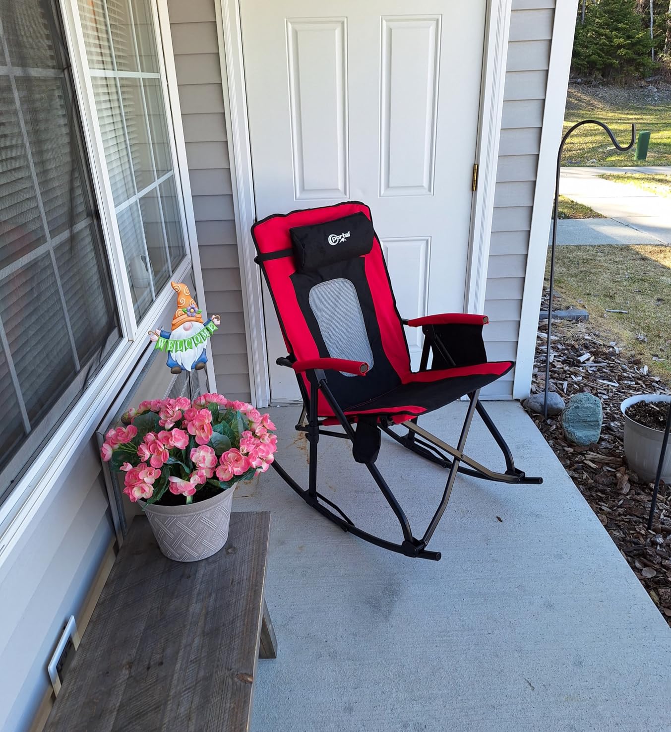 Portal Oversized Folding Rocking Camping Chair Portable Outdoor Rocker with High Back Hard Armrests Carry Bag, Supports 400 lbs customer photo 1