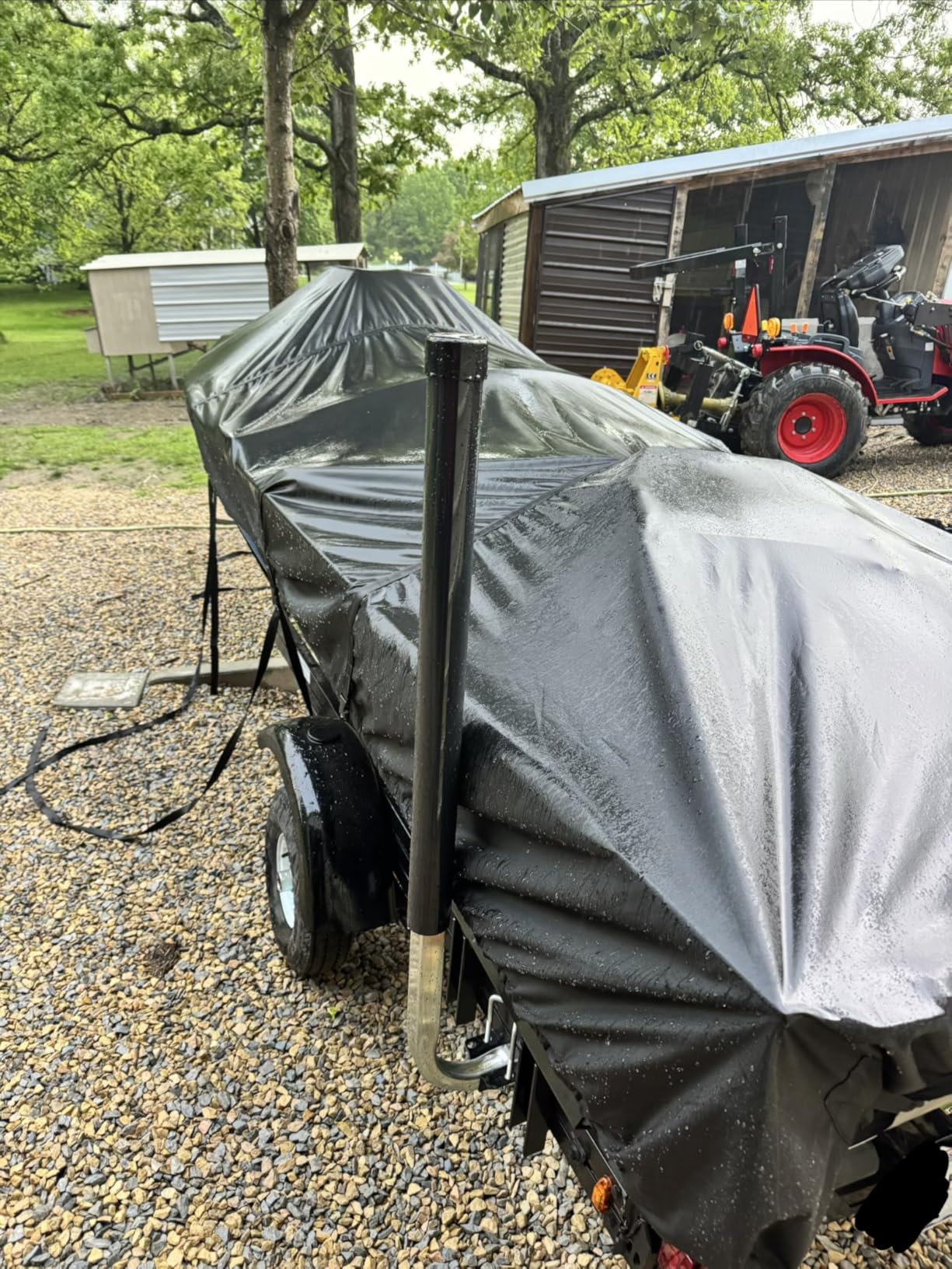 Solim 14FT Jon Boat Cover with Motor Cover, 1200D PU Waterproof Heavy Duty Mooring Cover, Trailerable Marine Grade Polyester Canvas Replacement for Jon Boat 14' Long Beam Width Up to 70 in, Gray customer photo 1