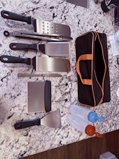 14PCS Griddle Accessories Kit, Flat Top Grill Accessories Set for Blackstone and Camp Chef, Grill Spatula Set with Enlarged Spatulas, Scraper for Outdoor Barbecue customer photo 2