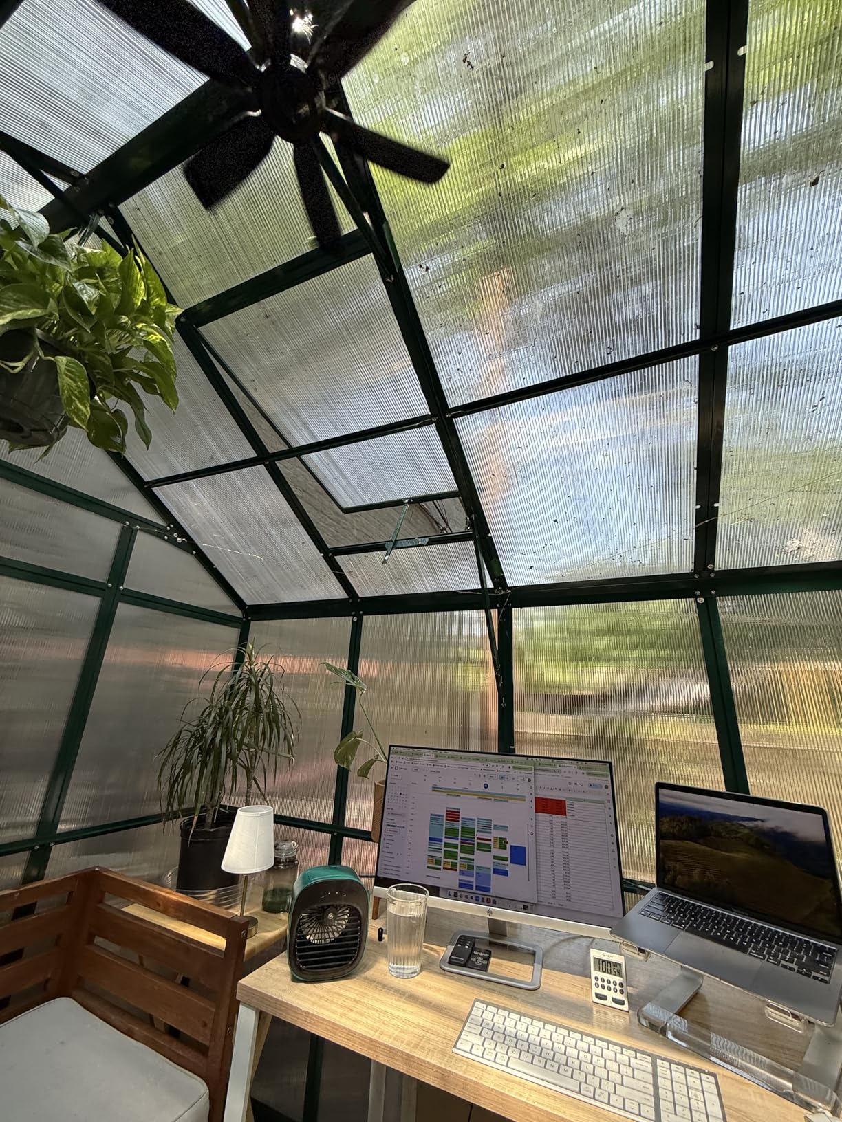 HOWE 8x10x7.5 FT Polycarbonate Greenhouse Double Swing Doors 2 Vents 5.2FT Added Wall Height, Walk-in Large Aluminum Sunroom Winter Greenhouse for Outdoors, Black customer photo 1