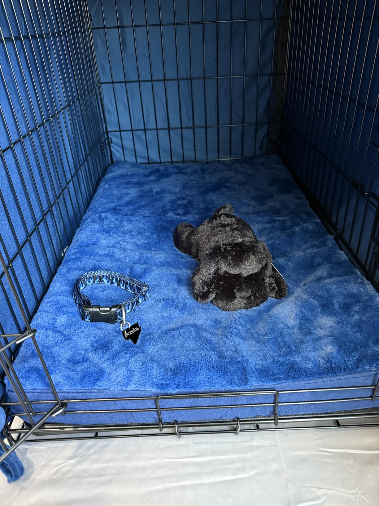 KSIIA Orthopedic Dog Bed Dog Crate Bed Waterproof for Large Dogs Deluxe Plush Washable Pet Mat with Egg Crate Foam & Removable Cover, 35 x 22 Inch, Gray customer photo 2