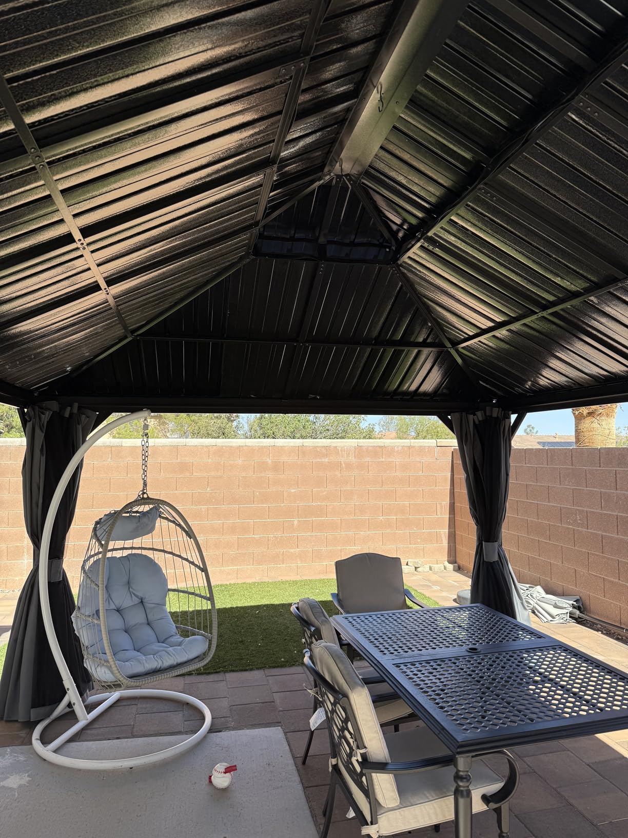 Aoxun 12' X 16' Hardtop Gazebo with Drainage System, Aluminum Outdoor Gazebo with Galvanized Steel Double Roof, Patio Permanent Metal Pavilion with Netting, for Garden, Deckyard, Grey customer photo 1