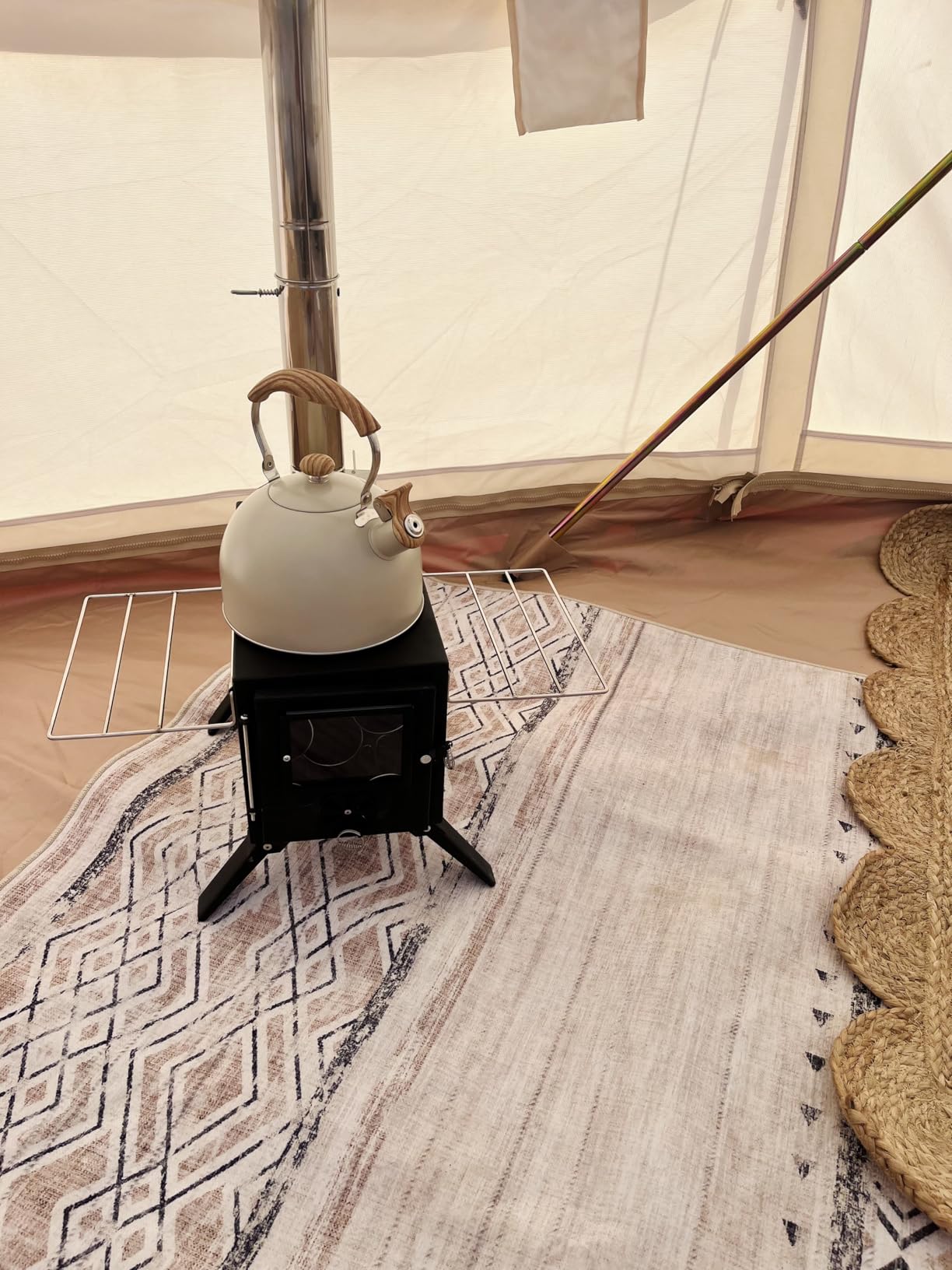 Hot Tent Stove,AVOFOREST Wood Burning Stove,Small Wood Stove with 7 Stainless Chimney Pipes for Outdoor Heating & Cooking, Ice Fishing, Hunting customer photo 1