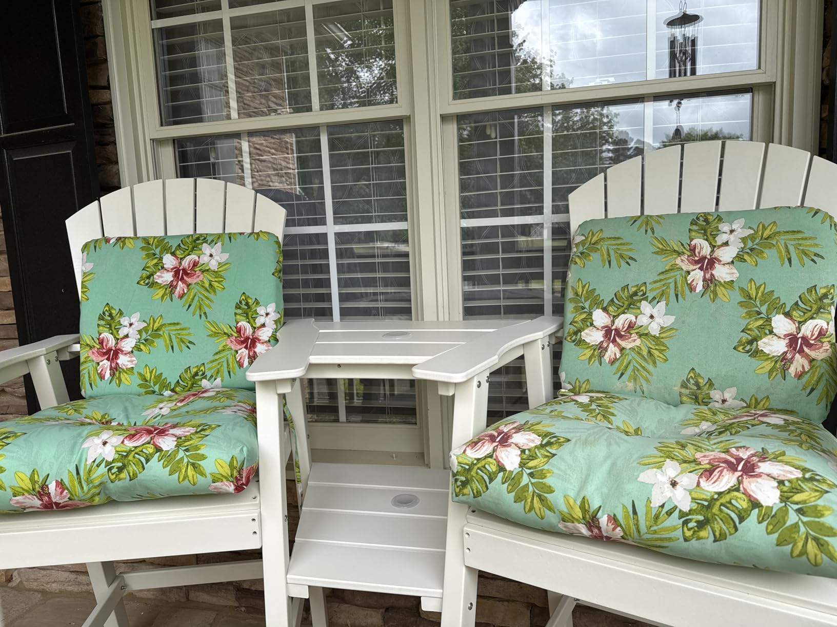 Tall Adirondack Chair Set of 2, All Weather HDPE Bar Height Adirondack Chair with Double Connecting Trays, Adirondack Barstools for Balcony, Deck, Backyard, Patio, Garden Navy Blue customer photo 1