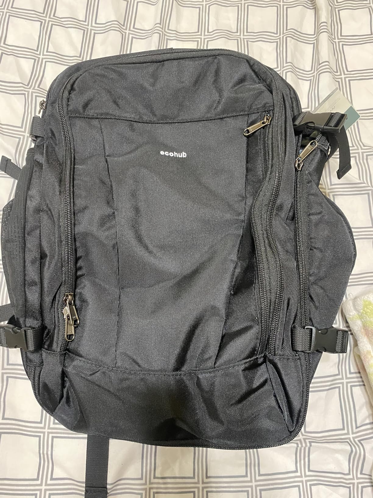 ECOHUB Travel Backpack 18x14x8 Spirit Airlines Personal Item Bag Carry On Backpack 13 Pockets Work Casual Daypack for Men Women Airline Approved Water Resistant Gym Backpack with Charging Port, Black customer photo 2