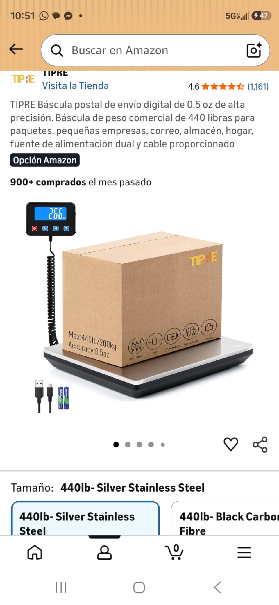 TIPRE Shipping Scale 440lbs for Packages, Heavy Duty Digital Postal Scale with LCD Display 0.35 oz High Precision customer photo 1