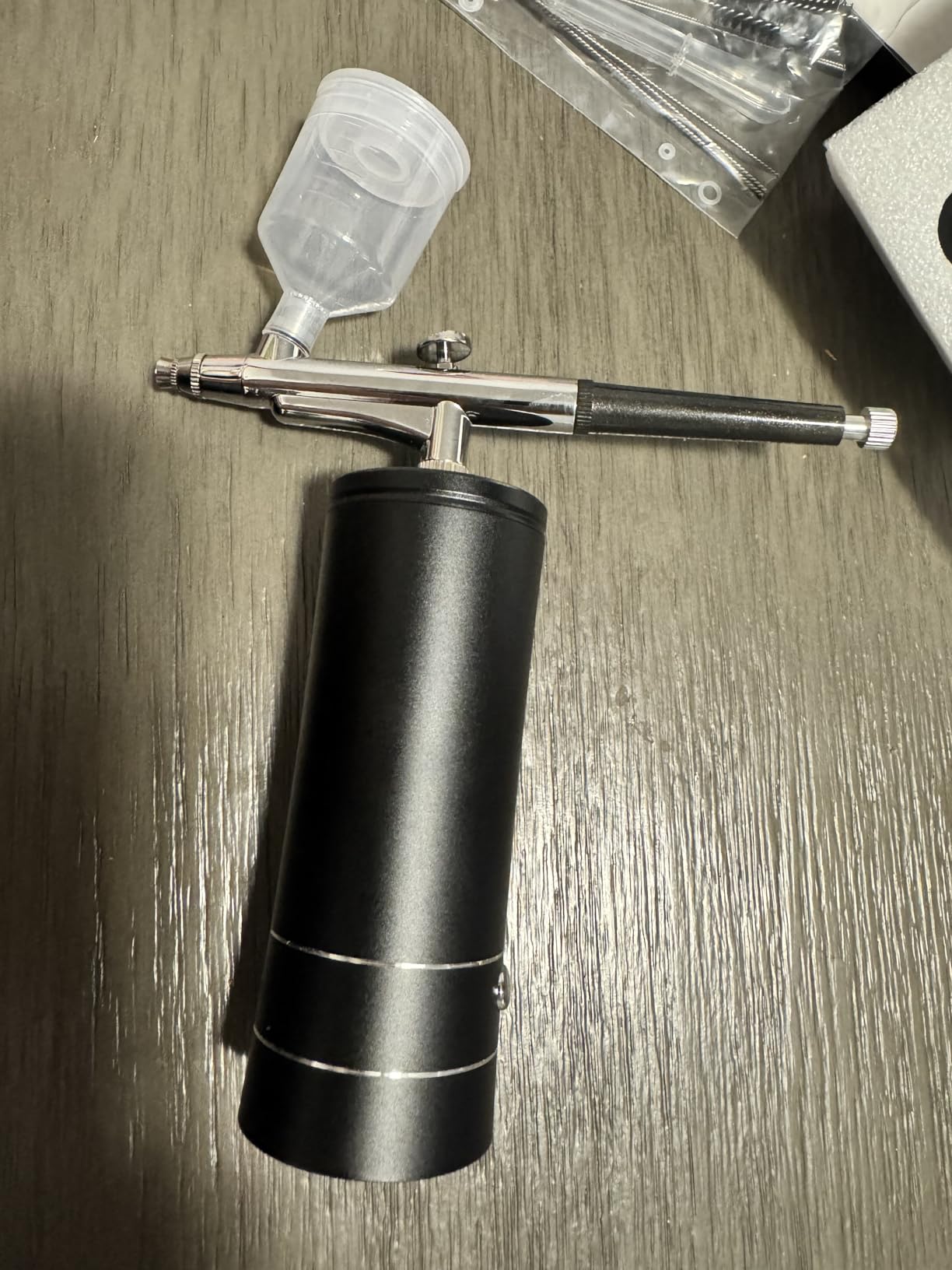 Airbrush Kit Air Brush Kit With Air Compressor Nail Charms Wireless Air Brush for Barber, Nail Art, Makeup, Model Painting (Black) customer photo 1