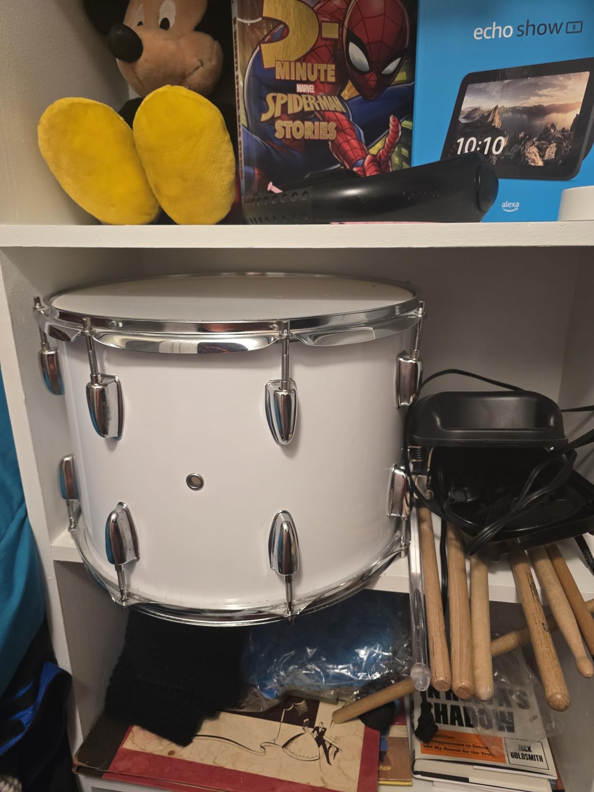 Ktaxon 14 x 10 inches Marching Drum, Snare Drums Suitable for Students with Pair of Drumsticks, Key, and Strap (White) customer photo 1
