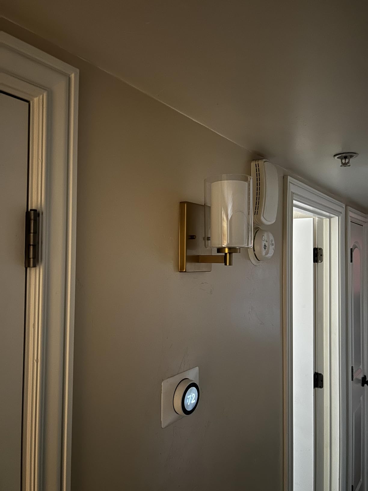 Kalium Wall Sconces Set of Two, Modern Vanity Lights with Double Clear Glass Shade Matte Black Indoor Farmhouse Wall Lights for Bathroom Living Room Bedroom Mirror Hallway Bulb E26 Base (2PCS) customer photo 1