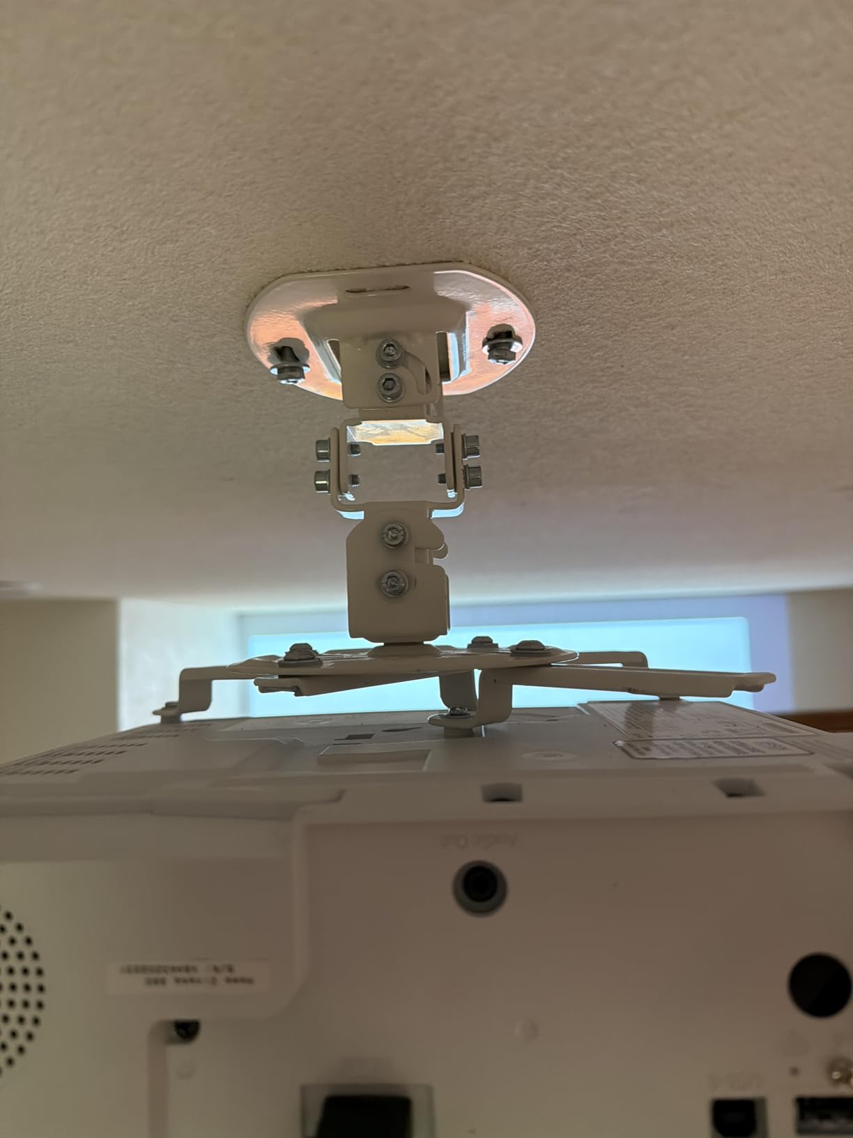WALI Projector Ceiling Mount Tray, Height Adjustable Wall Mount Holder for Projectors, Hidden Cable Management, Fits Projectors up to 22lbs, 13.7