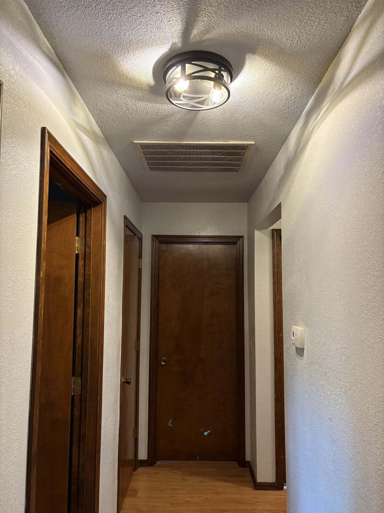 SKEJAO Flush Mount Ceiling Light Fixture,3-Light Ceiling Light Fixture,Black Hallway Light Fixtures Ceiling,Light Fixtures Ceiling Mount for Kitchen,Farmhouse,Hall,Bedroom,Bathroom (1 Pack) customer photo 1