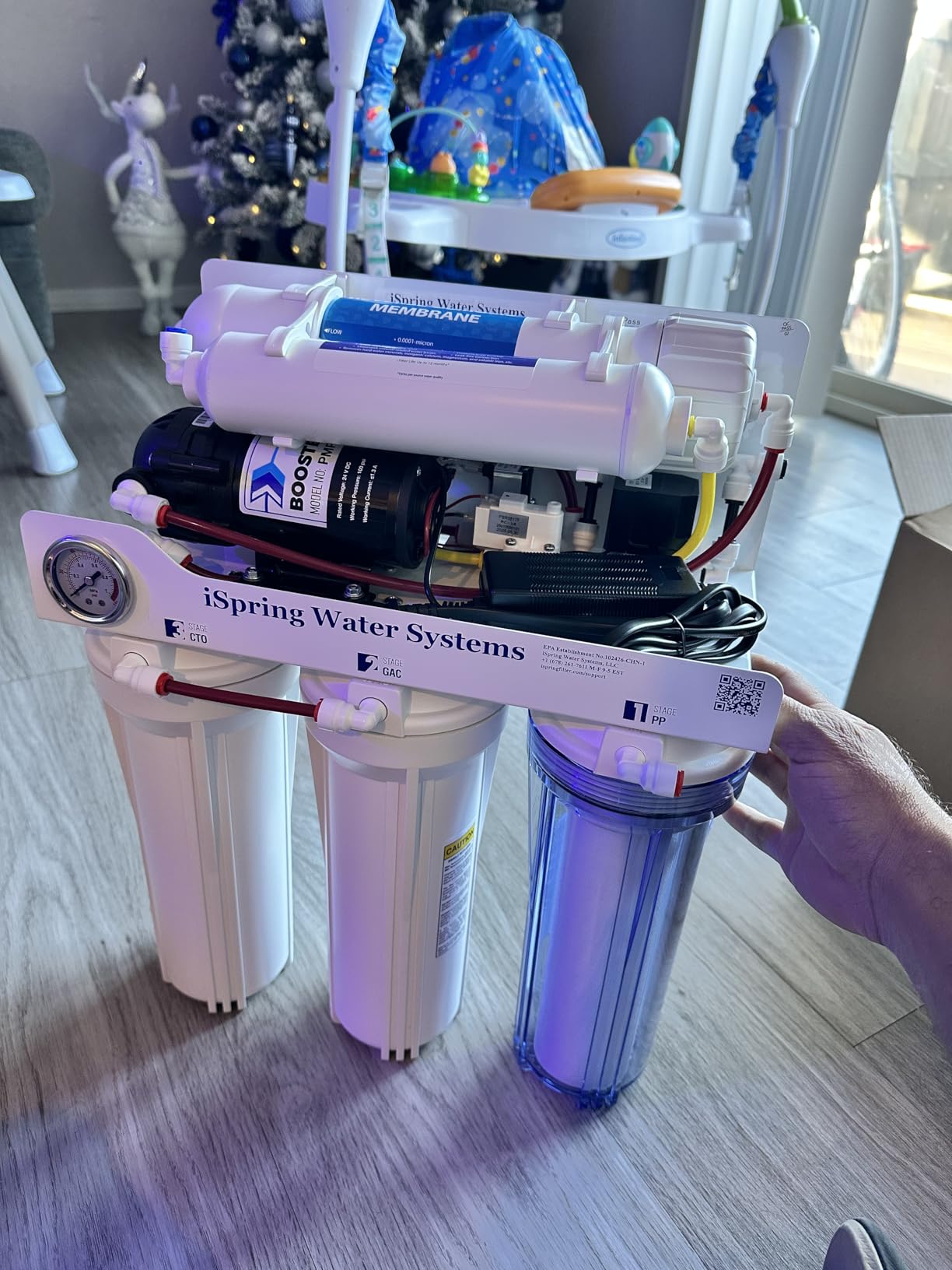 iSpring RCC1DP Tankless RO/DI System, 5 Stage De-ionization Reverse Osmosis Water Filter, High Performing 150 GPD Tankless RO Water System for Aquarium with DI Water Filter & Pump customer photo 1