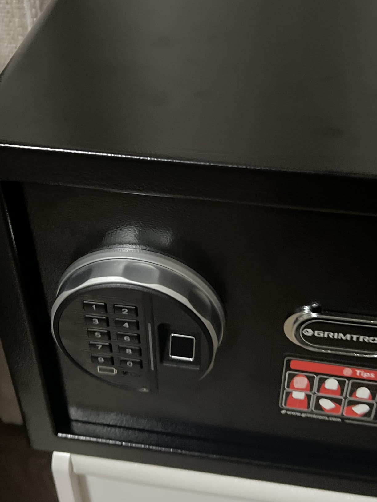 Grimtron 20 LB Smart Biometric Safe with Fingerprint Lock, Silent Mode, Backlit Keypad and LED Light, Small Caja Fuerte Gifts for Father's Day (9.84