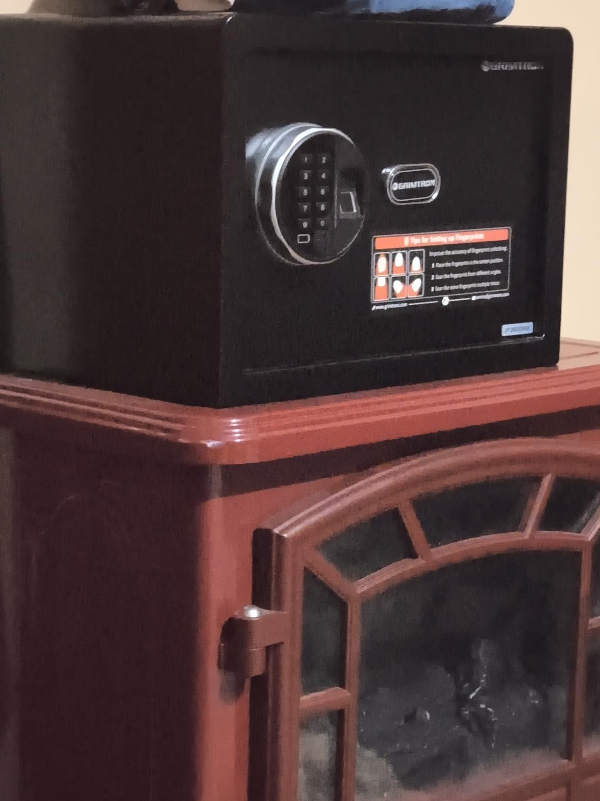 Grimtron 20 LB Smart Biometric Safe with Fingerprint Lock, Silent Mode, Backlit Keypad and LED Light, Small Caja Fuerte Gifts for Father's Day (9.84