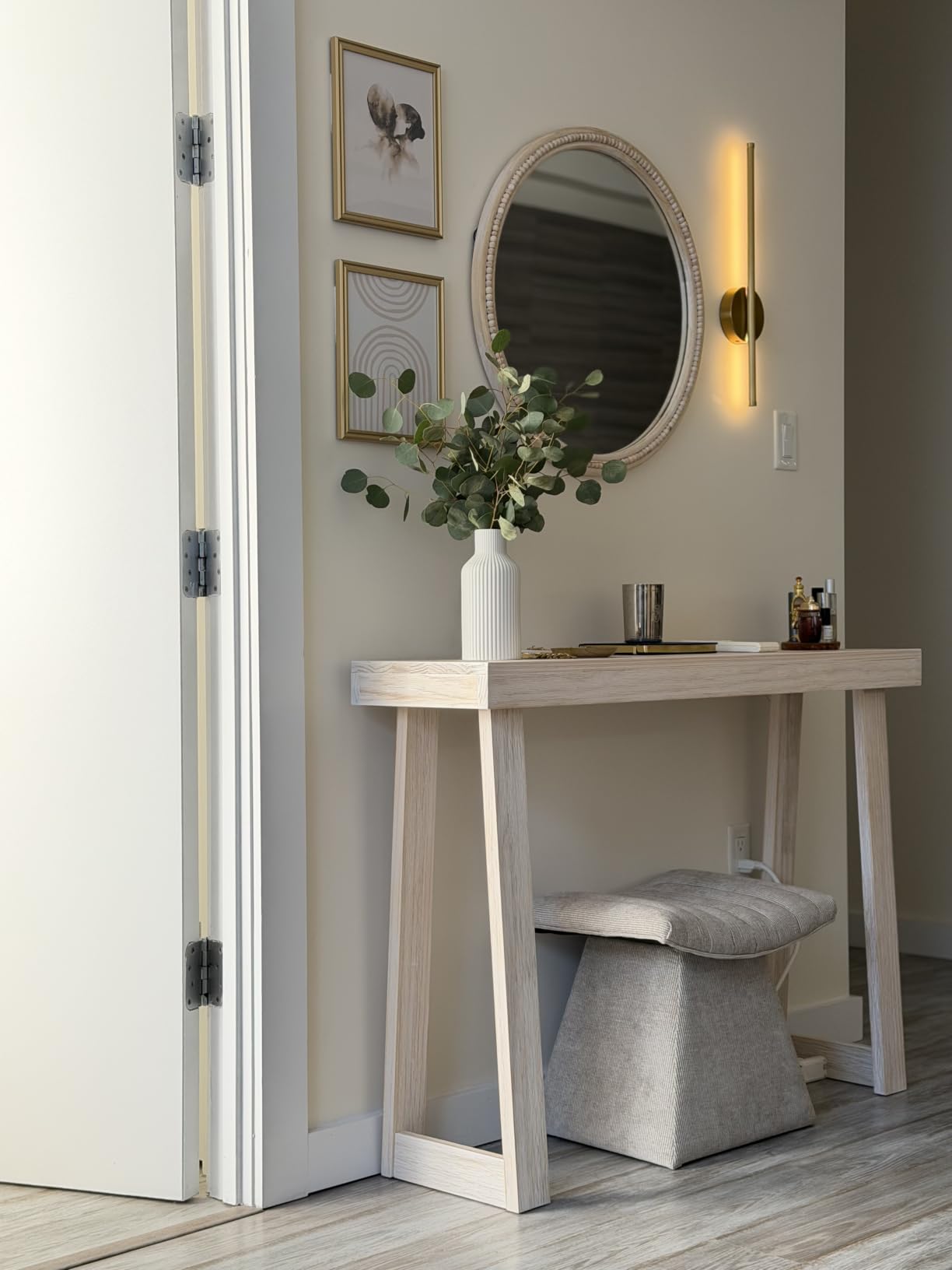 Plank+Beam Solid Wood Console Table, 56 Inch, Sofa Table, Narrow Entryway Table for Hallway, Behind The Couch, Living Room, Foyer, Easy Assembly, Blonde customer photo 1
