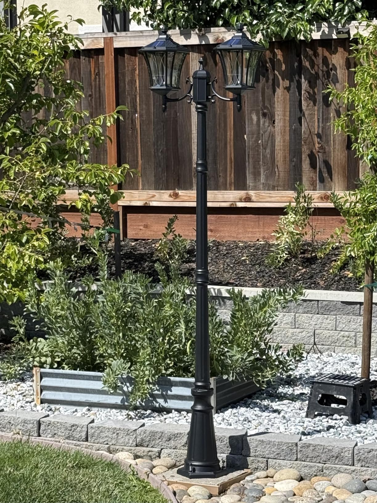 Motion Sensor Outdoor Post Lights with Pier Mount Base, Dusk to Dawn Outdoor Pillar Lamps Waterproof Exterior Post Lamp with Patterned Glass Outdoor Pole Lights for Patio, Porch, Gate customer photo 1