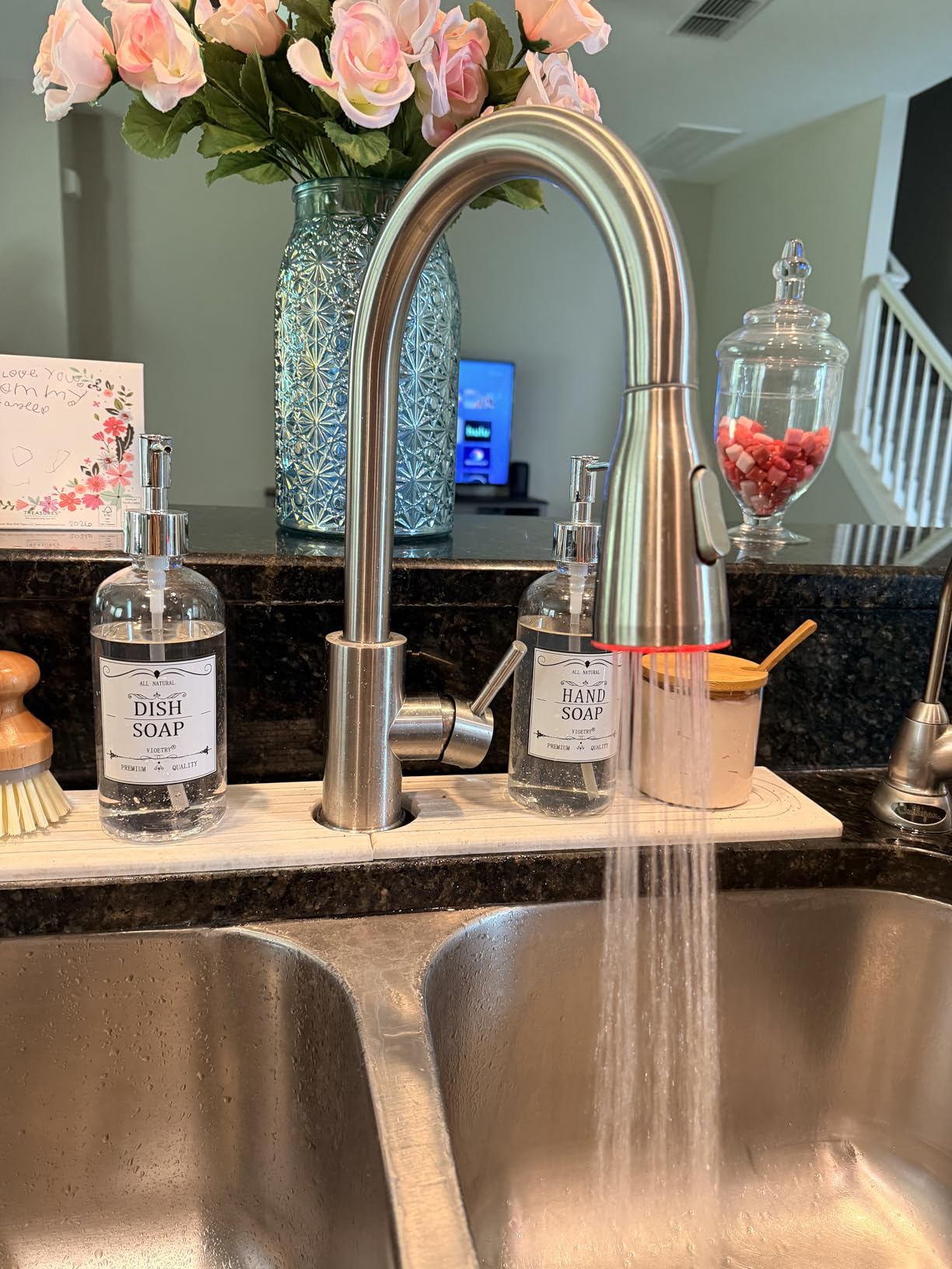 FORIOUS Touchless Kitchen Faucet with Pull Down Sprayer, Brushed Nickel Hands-Free Smart Motion Sensor Sink Faucet Single Handle Contemporary, Suitable for Farmhouse Laundry Camper RV Bar customer photo 2
