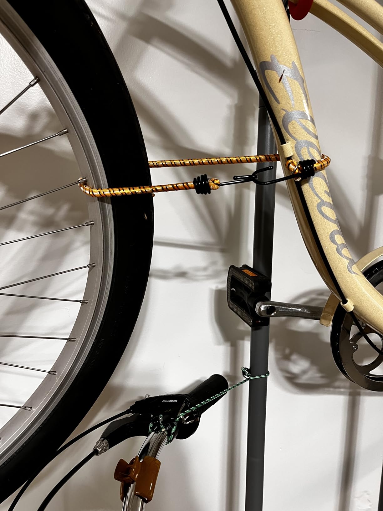 Suchtale 2 Bike Rack, Bicycle Rack, Bike Storage Rack for Garage, Gravity Bike Stand, Indoor Bike Organizer, Floor Vertical Bicycle Holder, Adjustable Wall Mount Cycle Hanger for Road Mountain Bikes customer photo 1