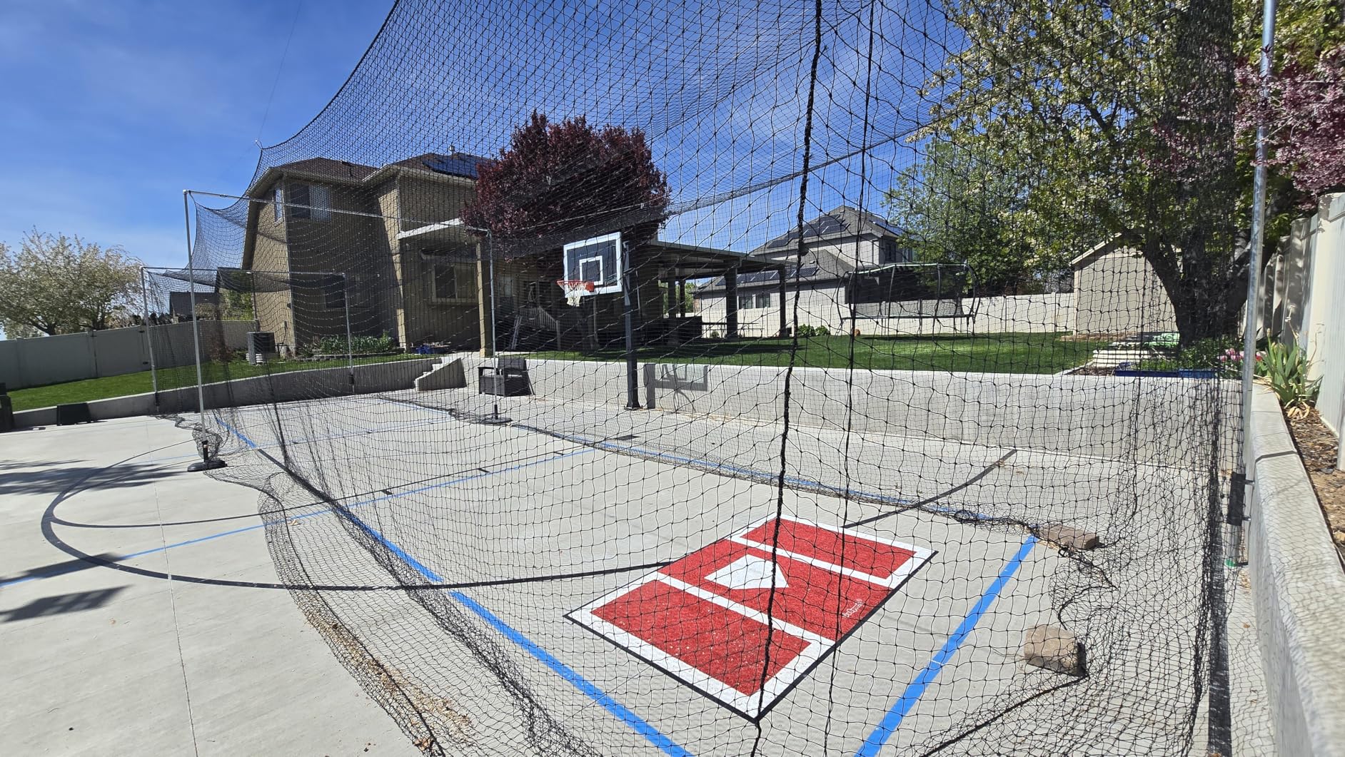 VEVOR Baseball Batting Cage,Professional Softball Baseball Batting Hitting Training Net,Heavy Duty Enclosed PE Practice Portable Pitching Cage Net with Door&Carry Bag,for Backyard,Field,Indoor&Outdoor customer photo 2