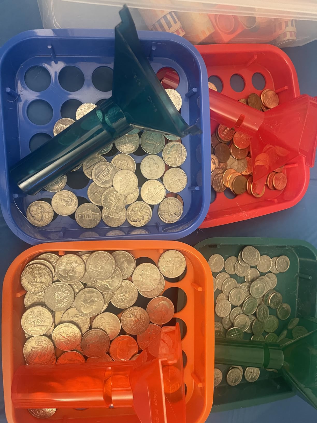 ESSENTIAL Coin Sorter Trays & Coin Counter Tubes, Coin Roller Crimping Tool with 60 Pcs Assorted Preformed Coin Wrapper Rolls customer photo 2