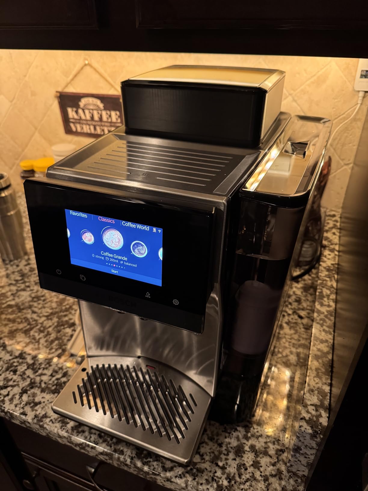 Bosch Fully Automatic Coffee and Espresso Machine - 36 Drinks, Double Cup Barista Style Super Coffee Maker - Touchscreen, Large Bean Capacity - Easy Clean, Maintenance - Stainless Steel - TQU60703 customer photo 1