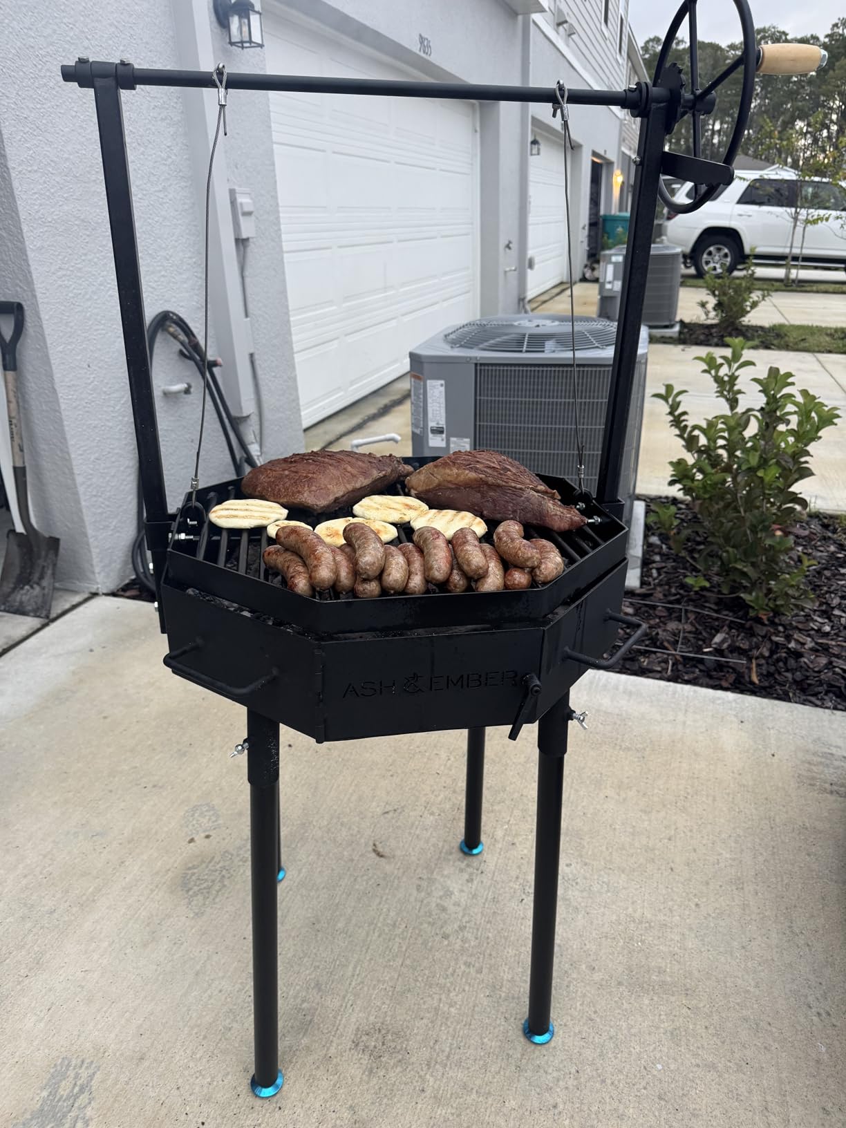 Ash & Ember Santa Maria Grill, Argentine Style Open Fire Grill, Adjustable Cooking Grate with Flywheel, BBQ Grill Comes with Cast Iron Skillet customer photo 1