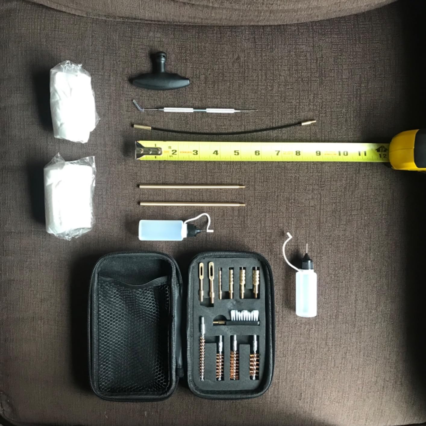 BOOSTEADY Universal Handgun Cleaning Kit .22,.357,.38,9mm,.45 Caliber Pistol Cleaning Kit Bronze Bore Brush and Brass Jag Adapter customer photo 1