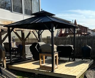 Modern Shade Hardtop Gazebo 10' x 10' with 4 LED Lights, Permanent Metal Gazebo with Galvanized Steel Double Roof & Mosquito Net Rods, Hard Top Gazebo with Sturdy Hooks for Backyard, Deck, Garden customer photo 2