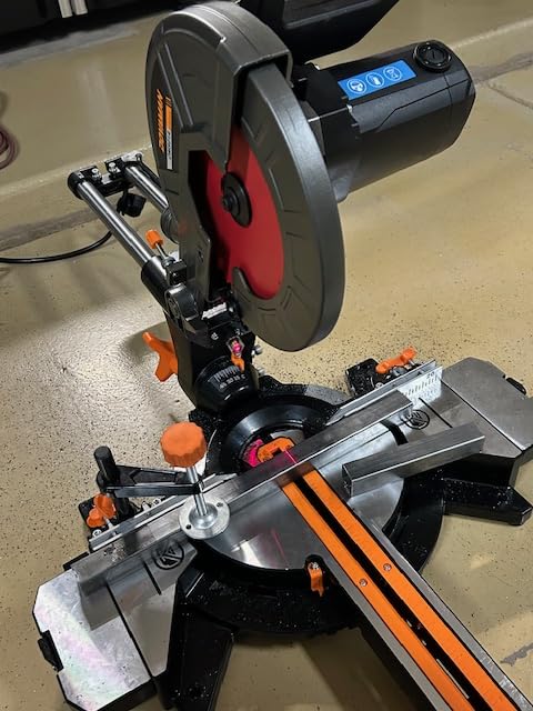 DOVAMAN Updated 10-Inch Sliding Miter Saw, Multi-Material Cutting w/ 3 x TCT Blades, Ambidextrous Operation, 5000/3200RPM Speed, Laser Guide, 0-45 Degree Bevel Cut, Max Cut 3.5x13.4in, 9 Positive Stops customer photo 1