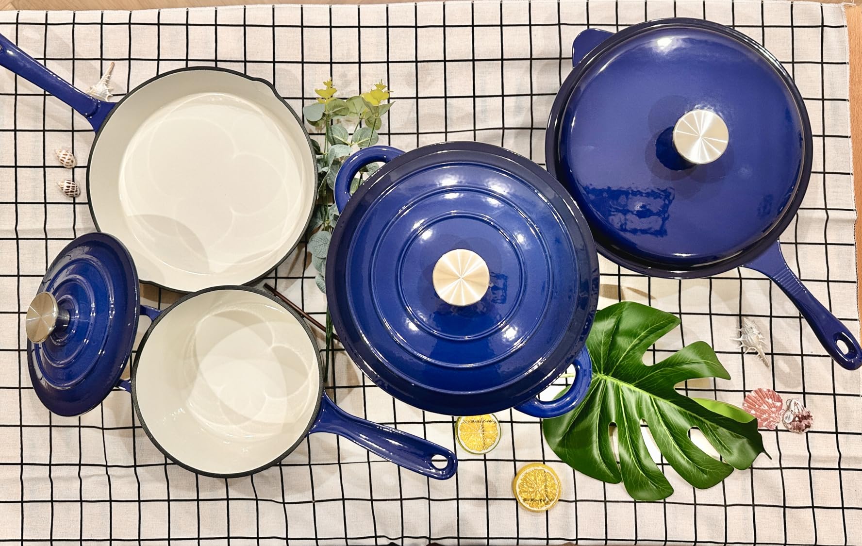 Kitchen Academy Enameled Cast Iron Cookware Sets - 7Pcs Pots and Pans Set Non Toxic, Induction Dutch Oven Set, PFOA&PFAS Free customer photo 1