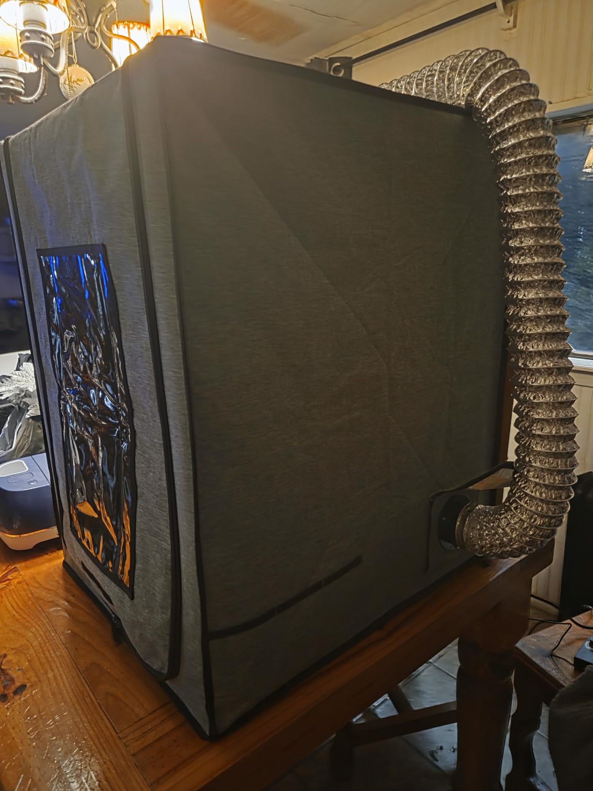 Multifunctional 3D Printer Enclosure w/Adjustable Ventilation Kit Eliminate Odors Tent Cover Compatible with Anycubic Photon Mono, Elegoo Saturn/Mars 3/4 & Creality Halot Series Resin 3D Printer customer photo 1