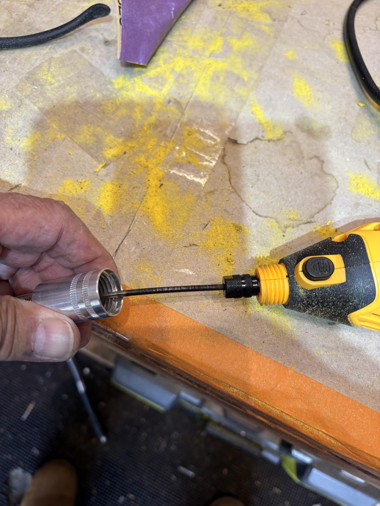 Rotary Tool Kit: DEKOPRO Power Hand Rotary Tools Mini for Wood/Metal, Electric Grinder Drill Machine Set with Flex Shaft for Carving, Cutting, Sanding, Grinding, Polishing, Engraving customer photo 1