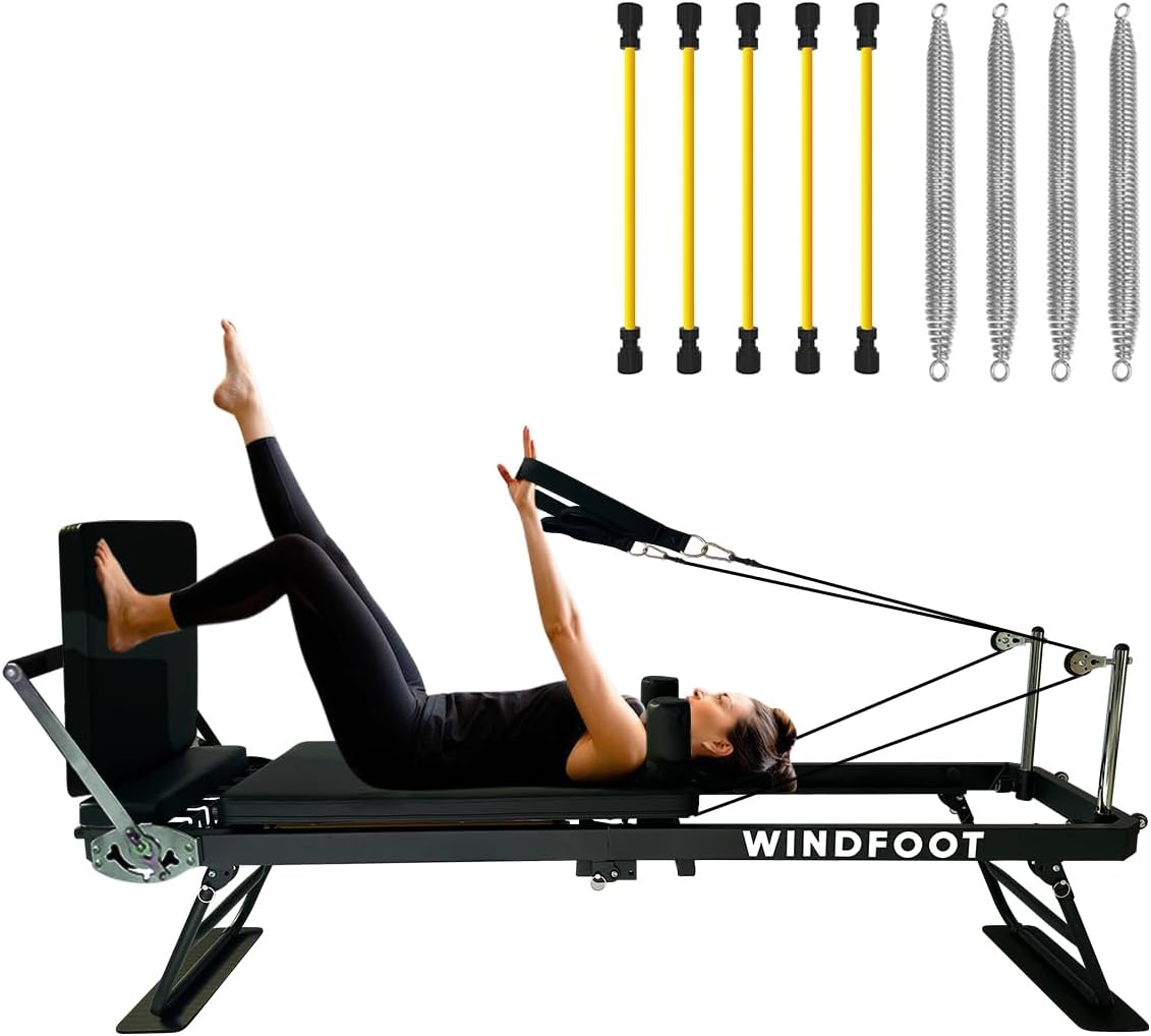 Pilates Reformer Machine Equipment with Springs & Cords for Home Workout, Foldable Pilates Equipment with Jump Board for All Level Users customer photo 1