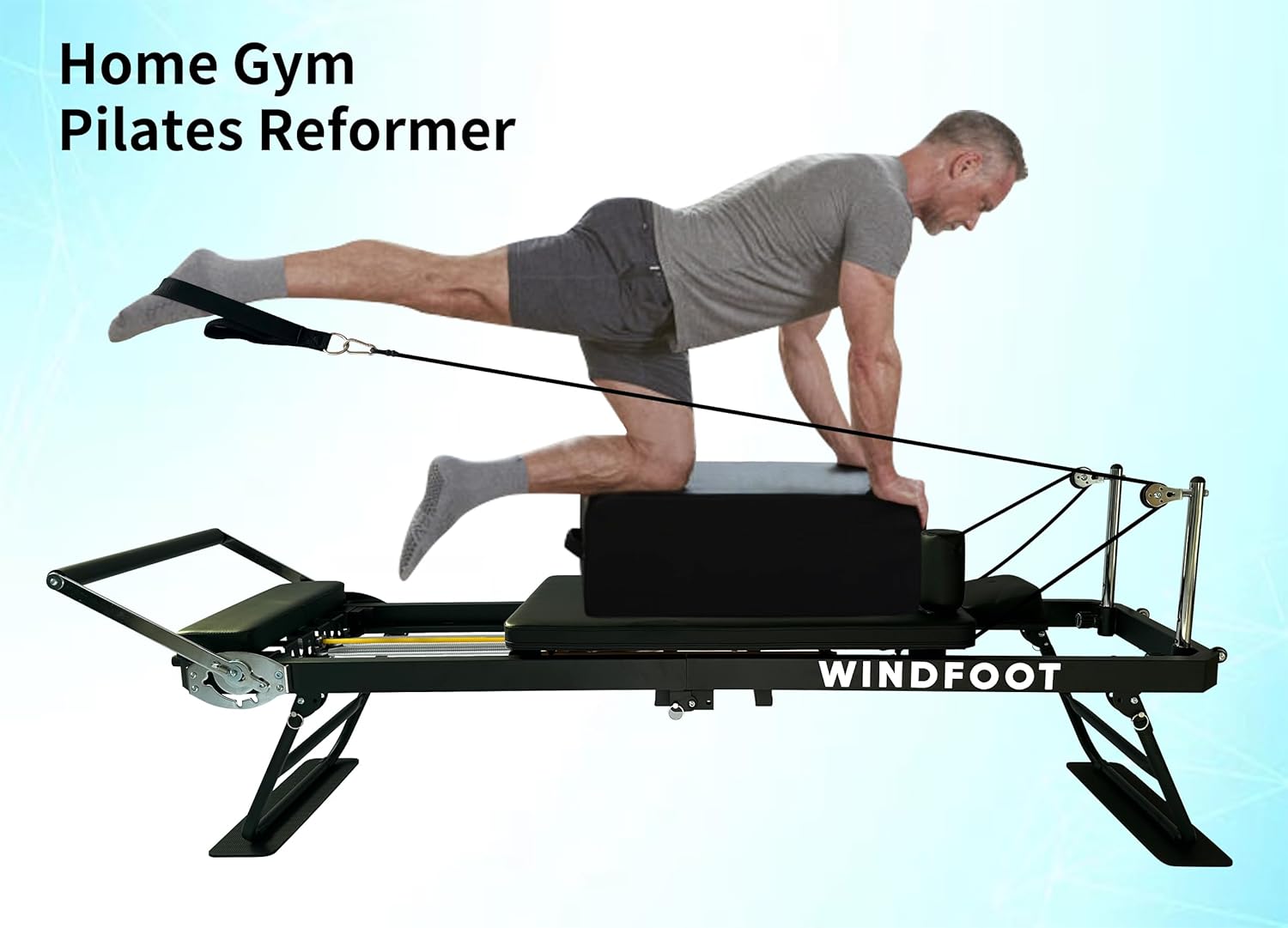 Pilates Reformer Machine Equipment with Springs & Cords for Home Workout, Foldable Pilates Equipment with Jump Board for All Level Users customer photo 2