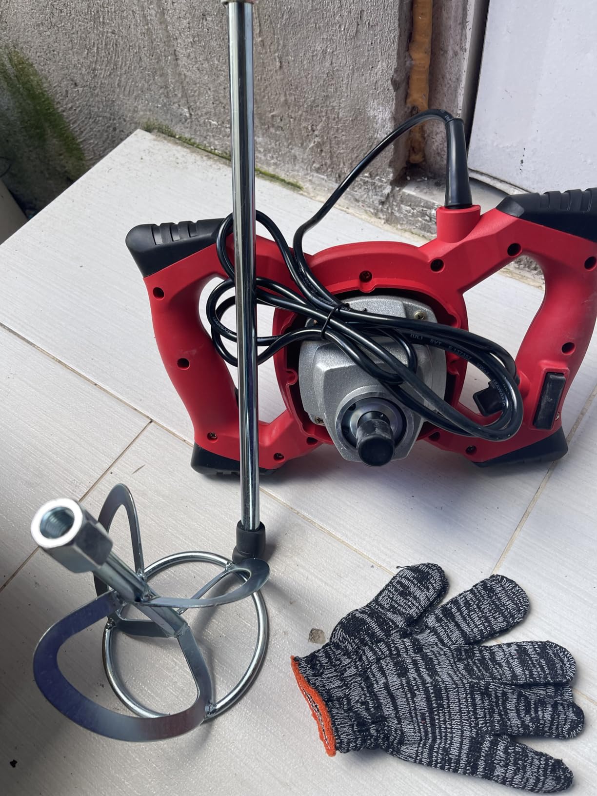 Cement Mixer 2300W, Handheld Electric Concrete Mixer with 6 Adjustable Speed, 110V Portable Mud Mixer Paint Mixer for Mortar Grout Plaster Thinset Fodder Stirring Tool customer photo 1