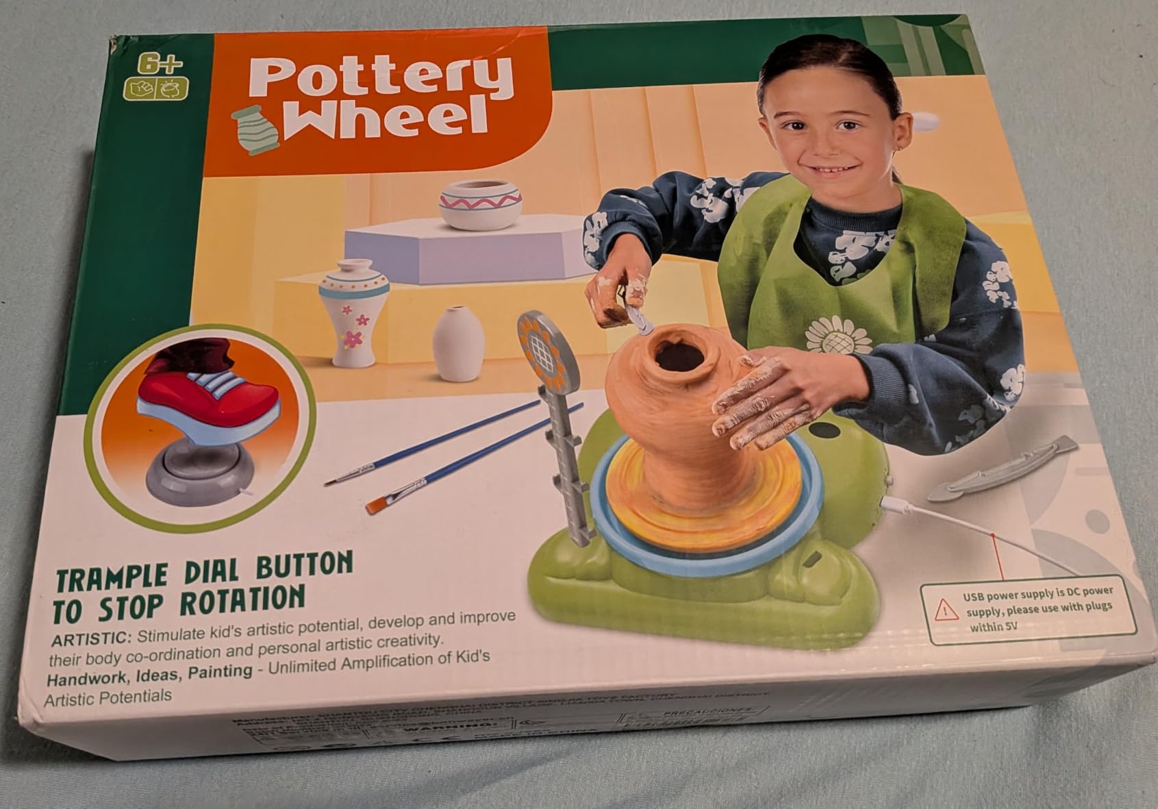 Aujazyble Pottery Wheel for Kids - Complete Pottery Painting Kit Arts and Crafts for Kids Ages 8-12 with 3 Pack Air Dry Clay Art Supplies Toys for Girls Boy Birthday Gift customer photo 1