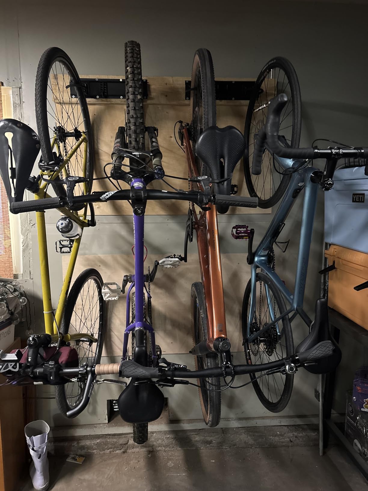 Housolution Bike Storage Rack 48Inch for 6 Bikes + 5 Helmets, 500lbs Capacity, Heavy Duty Steel Bicycle Wall Mount Hanger for Garage Storage, Bike Hooks, Bicycle Storage, Bike Wall Mount, Black customer photo 2