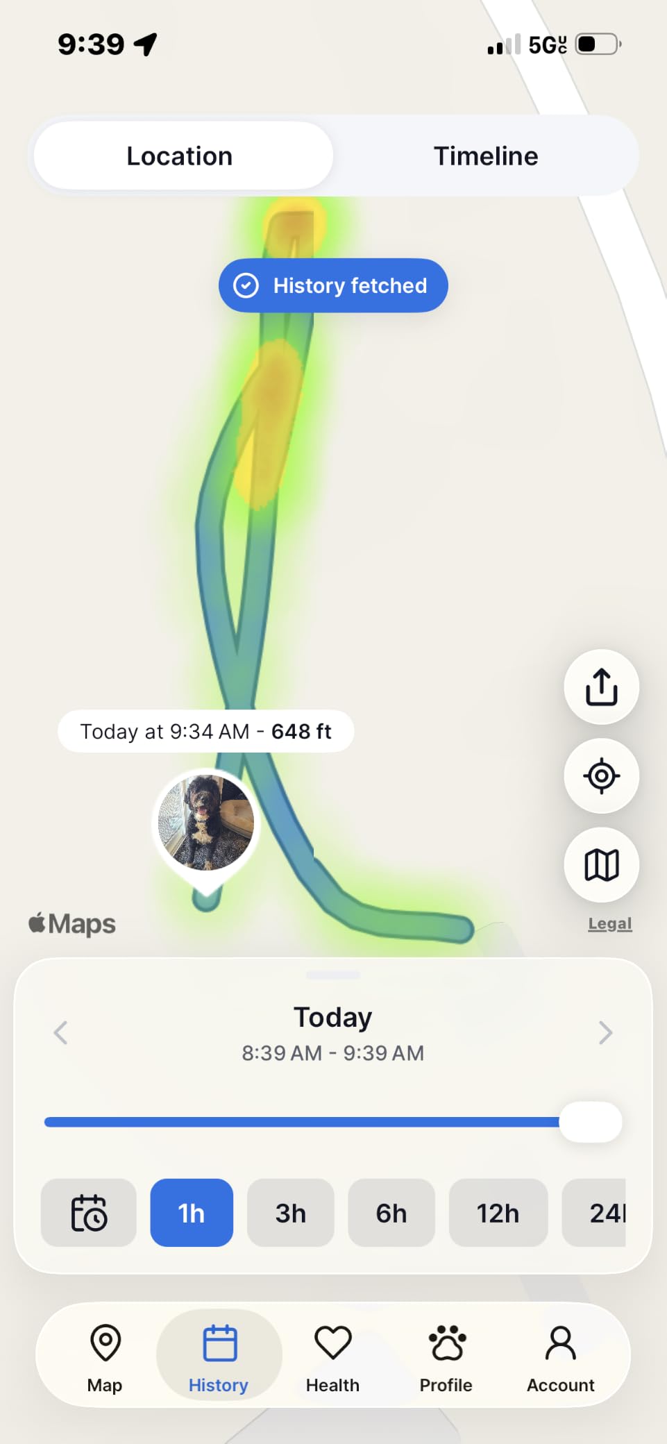 Tractive Smart Dog GPS Tracker | Live Pet Tracker with Virtual Fence | Vital Signs Monitoring of Heart & Respiratory Rate | Bark Monitoring | Dog Collar Attachment (Black) customer photo 2
