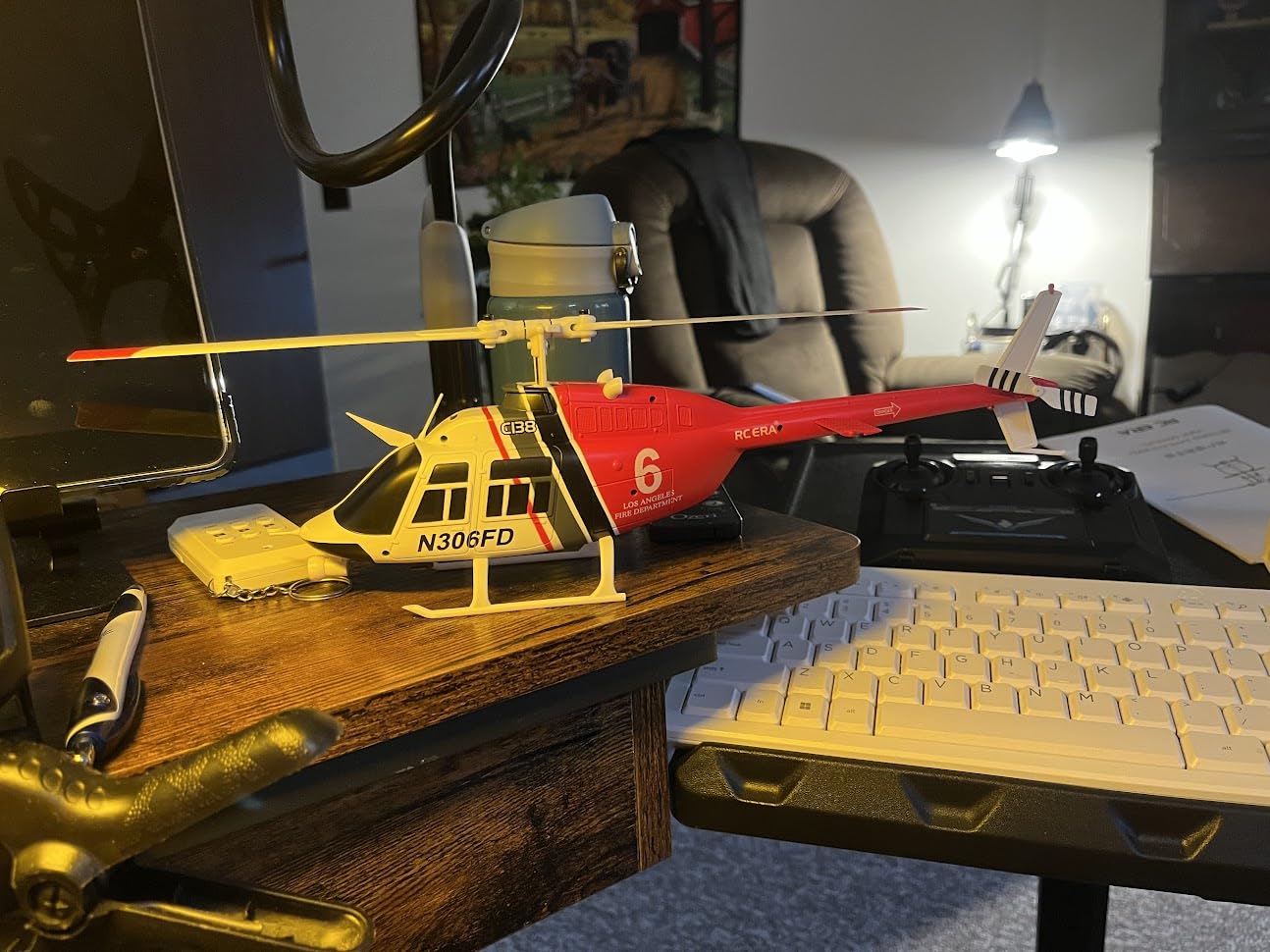 C138 206 Remote Controlled Helicopter Aircraft Plane RC Heli Aileronless 6CH 6-Axis Gyroscope Altitude Hovering Add Optical Flow Localization 2Battery for Adults Beginners (Red) customer photo 2