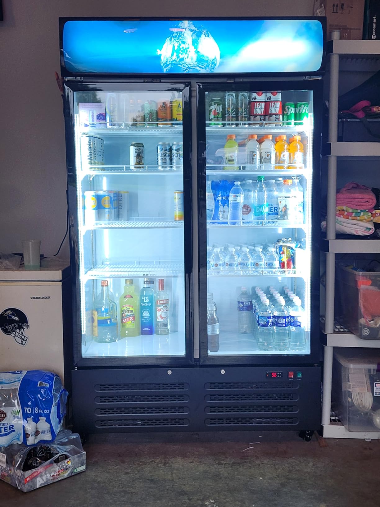 Mojgar 56 Cu Ft Commercial Display Fridge for Beverage, 3 Glass Door Upright Refrigerator Merchandiser with Front LED Light, Large Freestanding Compact Slim Business Cooler for Shop, Restaurant, Apartment customer photo 2