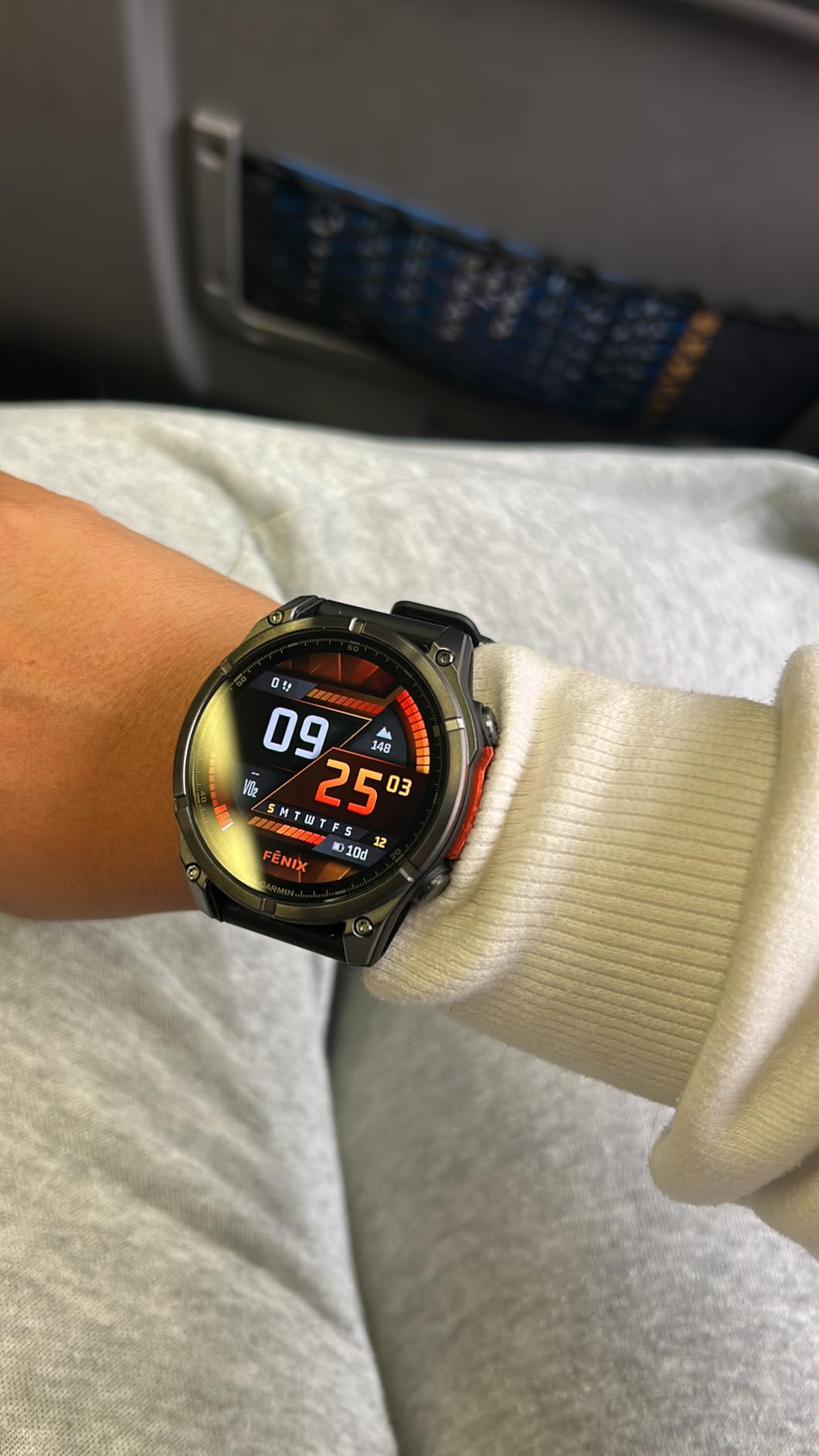 fēnix® 8 - 47mm, AMOLED, Premium Multisport GPS Smartwatch, Long-Lasting Battery Life, Dive-Rated, Built-in LED Flashlight, Slate Gray with Black Band customer photo 2