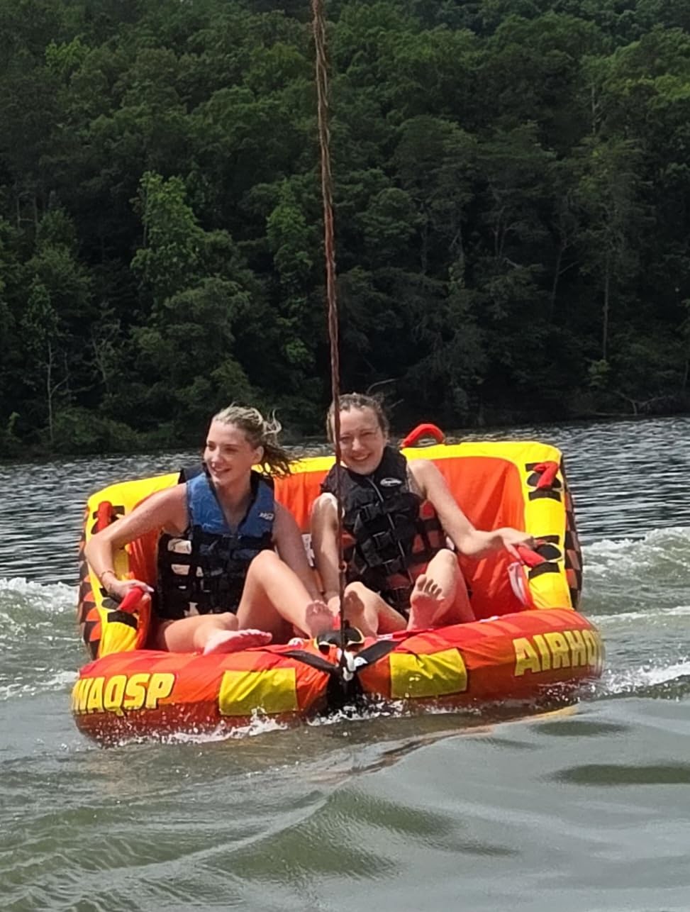 Super Sofa Towable Tubes for Boating 1-4 Person, Tubes for Boats, Inflatable Pull Boats/Boat Tube/Water Tube, Front & Back Tow Points with Heavy-Duty Thick Nylon Cover for Water Sports customer photo 2