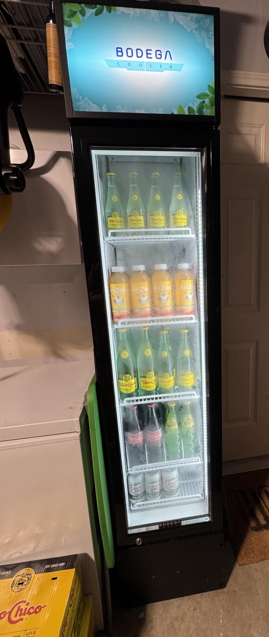 BODEGACOOLER Commercial Merchandiser Refrigerator, 36.8 Cu.Ft Double Glass Door Beverage Cooler, Upright Display Refrigerator with Soft LED Light, Adjustable Shelves, 4 Heavy-Duty Casters, Black customer photo 1