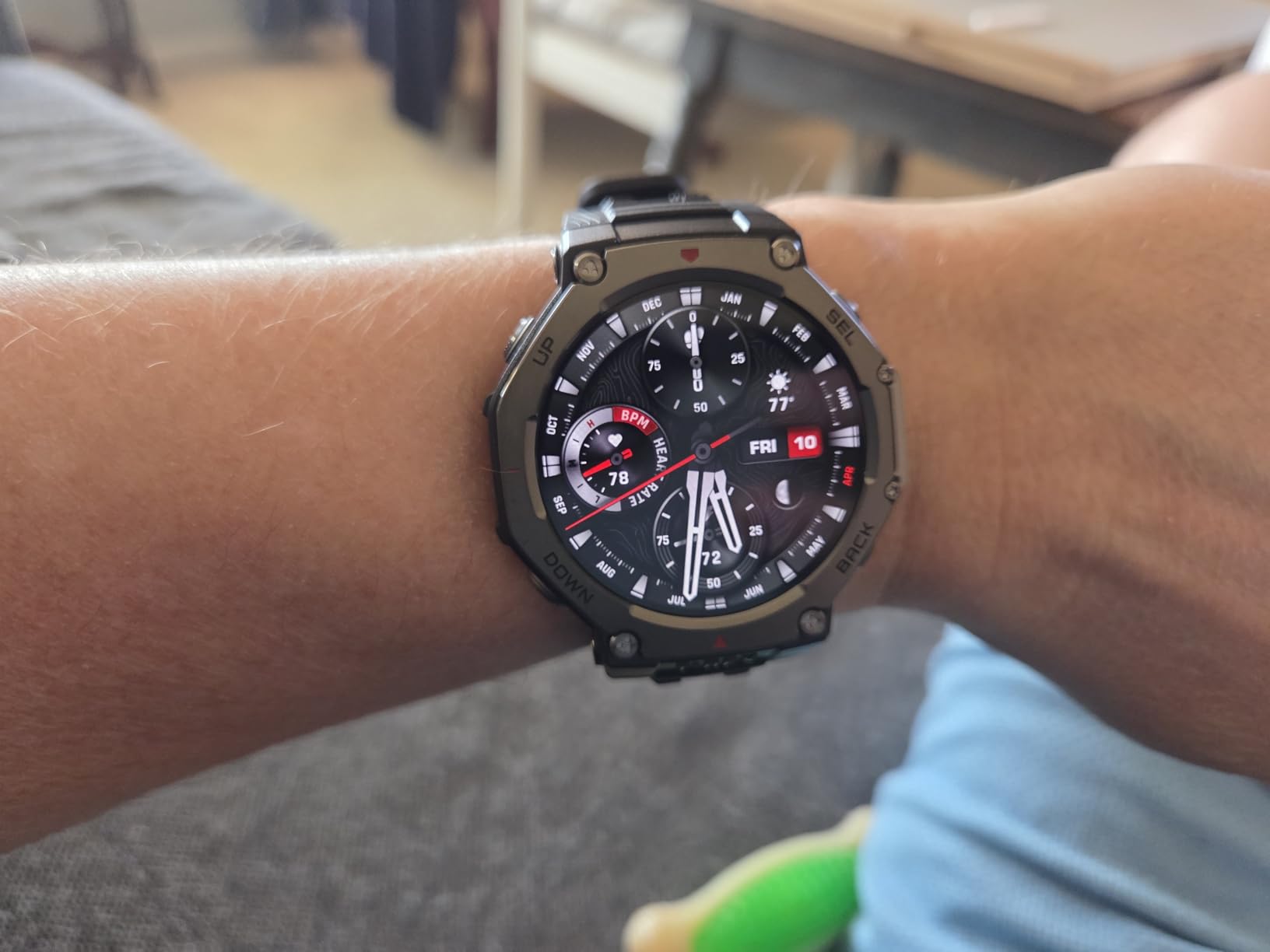 Amazfit T-Rex 3 Rugged/Military Smart Watch 48mm, GPS (with Privacy), Offline Maps, Long Battery Life,328 Feet Water-Resistant, 170 Fitness/Sport Modes, AI, Voice Control, for Android or iPhone, Black customer photo 2