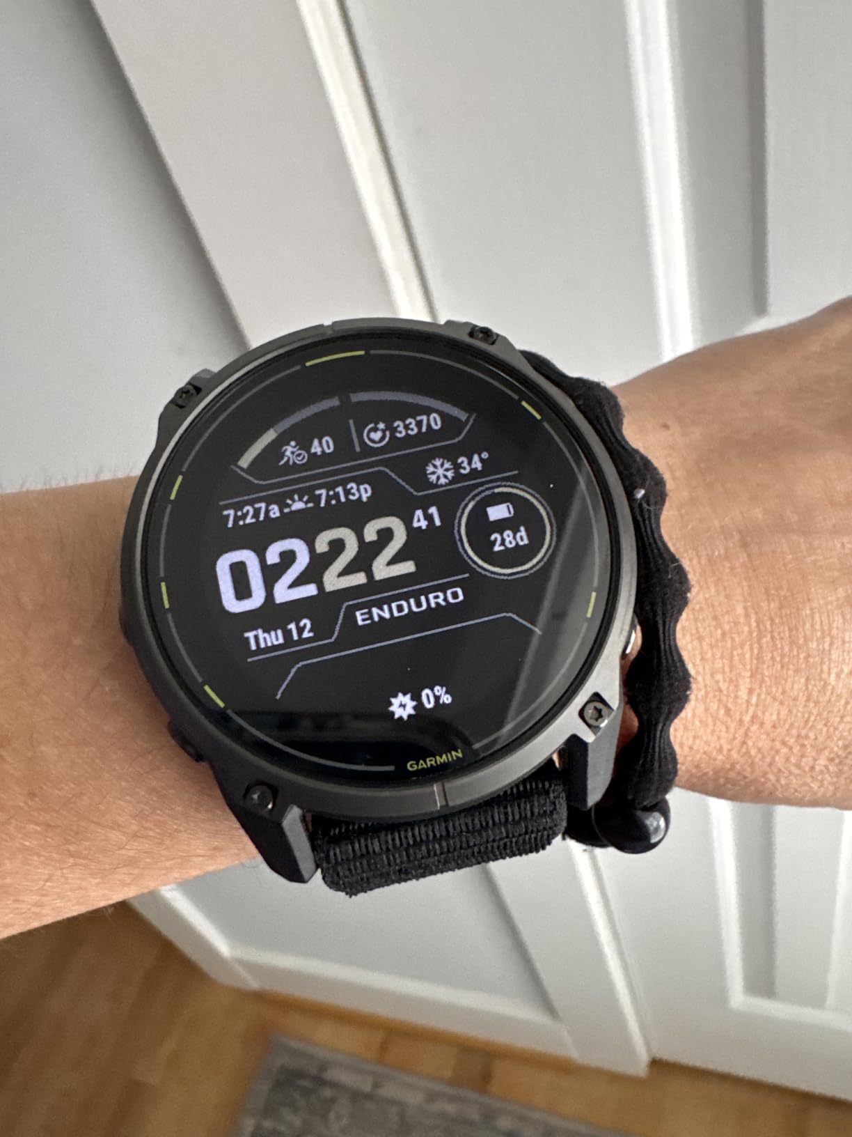Garmin Enduro™ 3 - 51 mm, Solar, Sapphire, Ultraperformance GPS Smartwatch, Extreme Battery Life, Detailed Mapping, Built-in LED Flashlight, Carbon Gray DLC Titanium with Black UltraFit Nylon Strap customer photo 1
